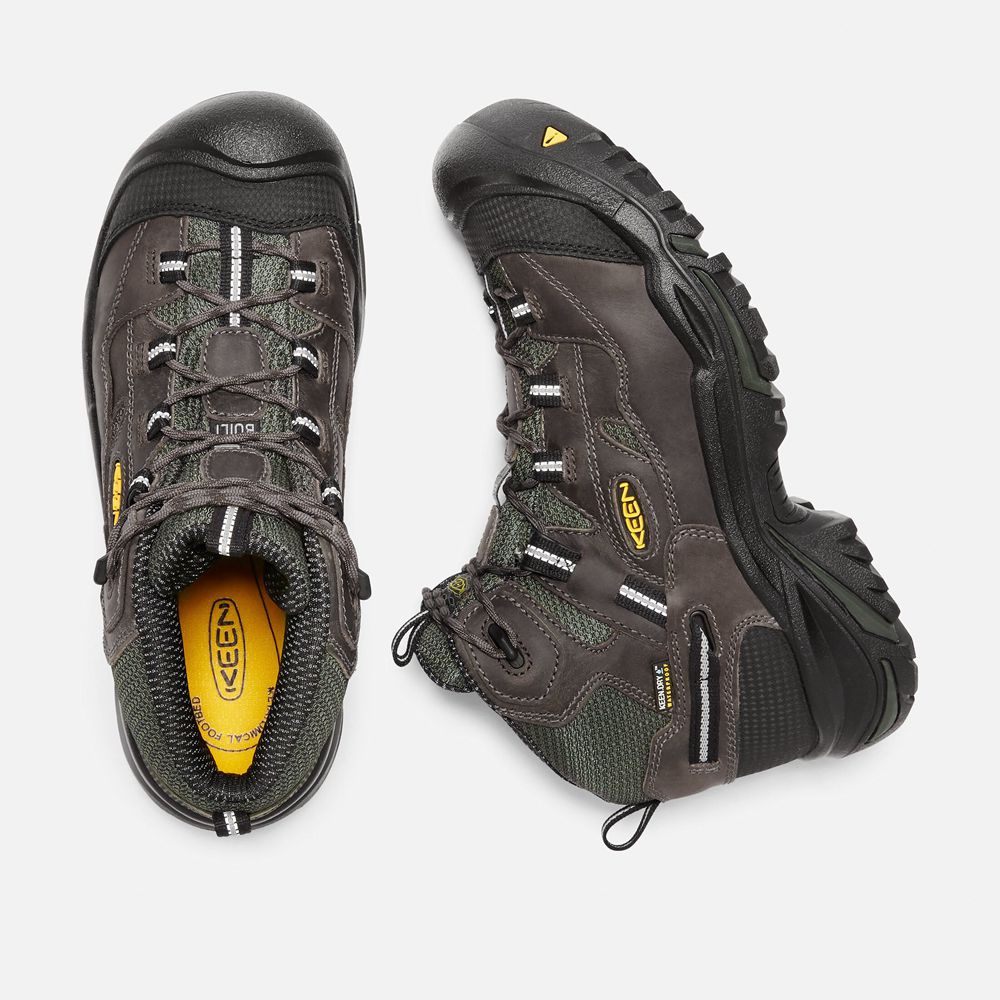 Keen Trekking Bot Erkek Siyah Kahverengi - Braddock Waterproof Mid (Steel Toe) - Türkiye CGMK81706